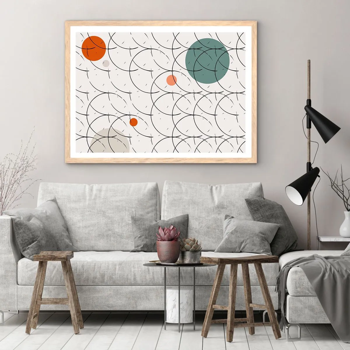 Affiche dans un chêne clair - Poster - Dans l'esprit pop art - 50x40 cm