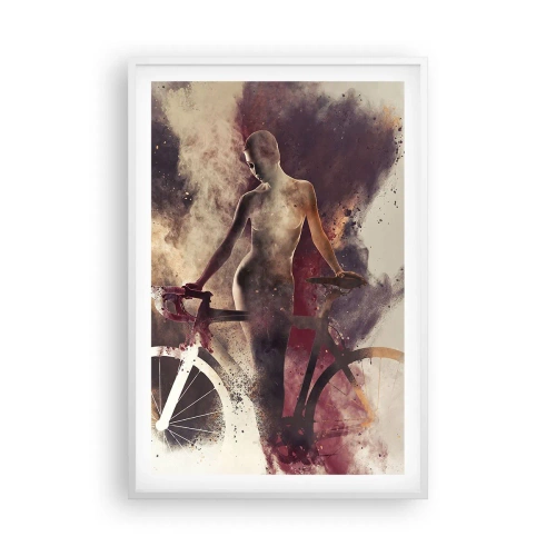 Affiche dans un cadre blanc - Poster - Une âme de vélo aux formes marbrées - 61x91 cm