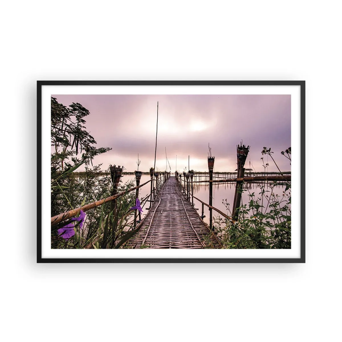 Affiche dans un cadre noir - Poster - Le silence et le calme d'Asie - 91x61 cm