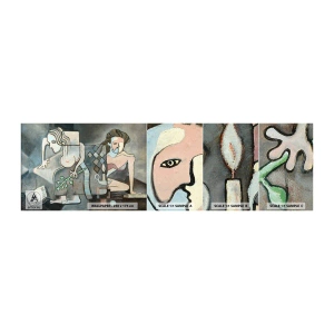 Échantillon de Papier Peint Autocollant Deluxe Sticker - Mosaïque d'esprit et de matière - Abstraction, Cubisme, Personnes - 100x30 cm