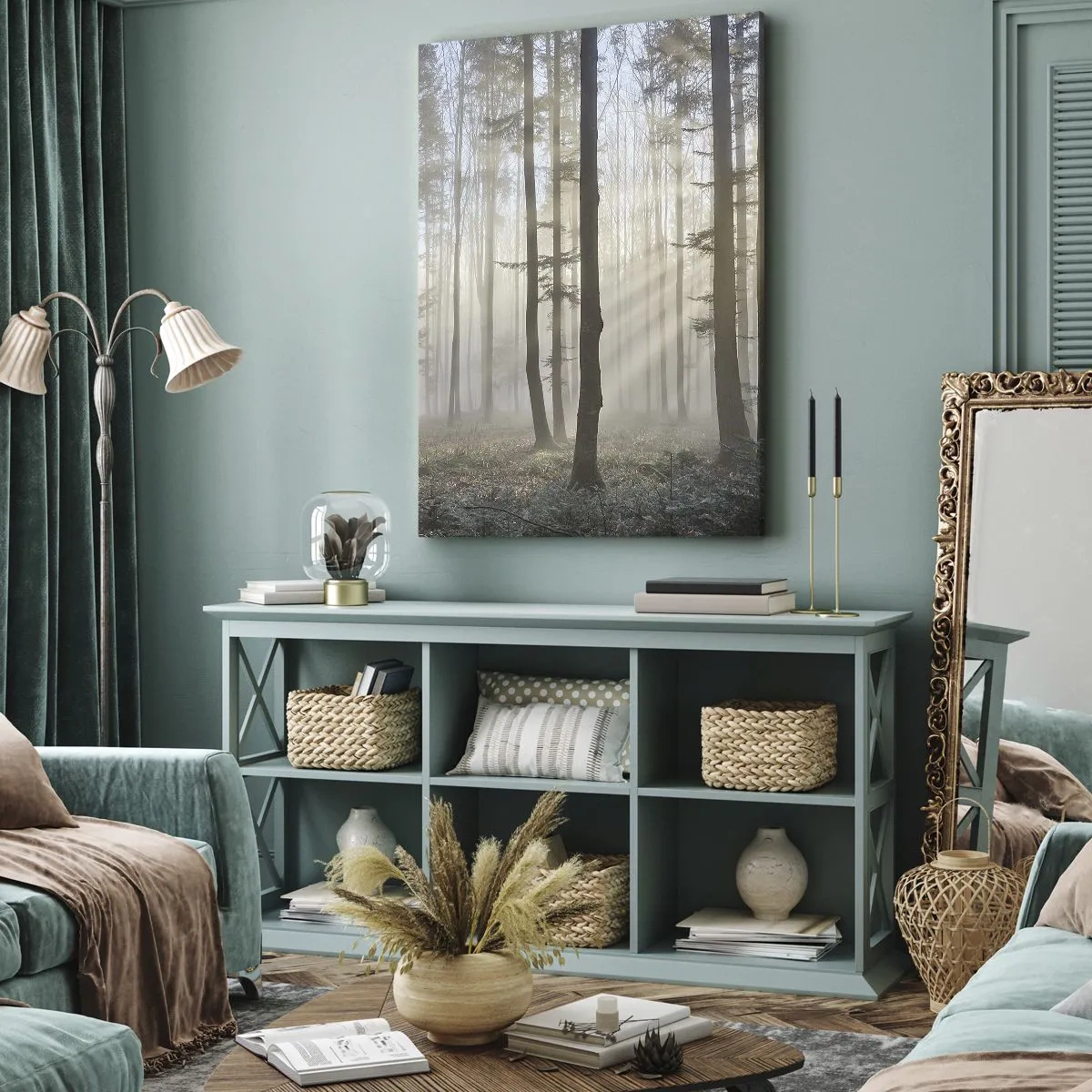 Impression sur toile - Image sur toile - Le brouillard s'est aussi réveillé - 65x120 cm