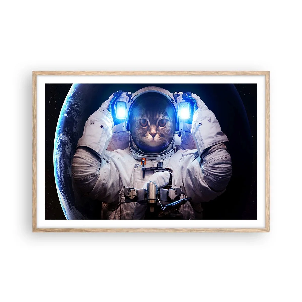 Affiche dans un chêne clair - Poster - Houston, vous avez un problème - 91x61 cm