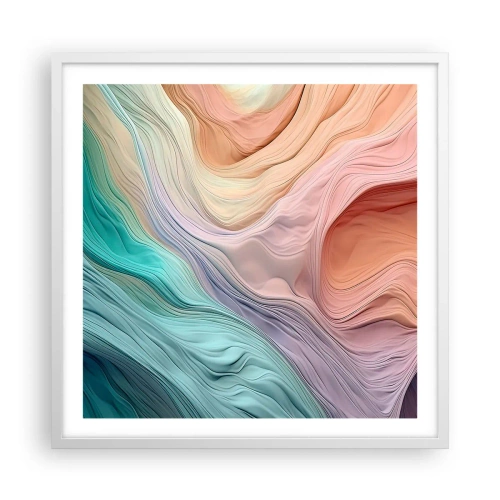 Affiche dans un cadre blanc - Poster - Vague arc-en-ciel - 60x60 cm