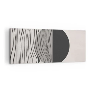 Impression sur toile - Image sur toile - Lignes abstraites et formes géométriques aux couleurs douces - 120x50cm - Demi composition - Décoration murale moderne pour le salon et la chambre ARTTOR