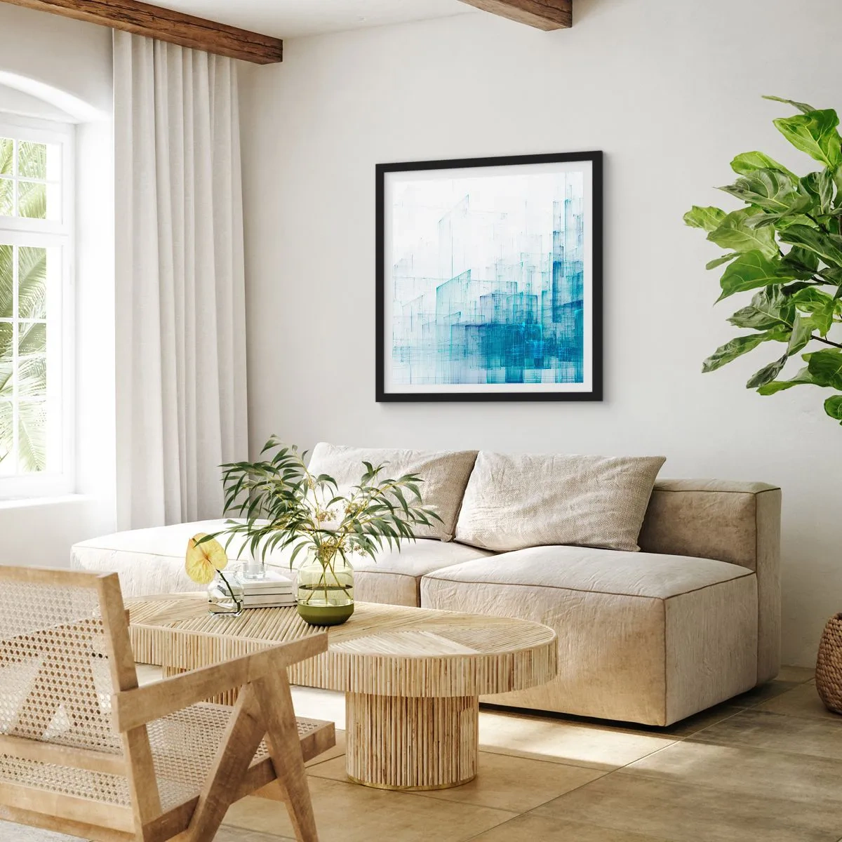 Affiche dans un cadre noir - Poster - Comment l’espace s’est formé - 50x50 cm