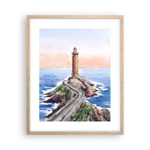 Affiche dans un chêne clair - Poster - Face à la mer - 40x50 cm