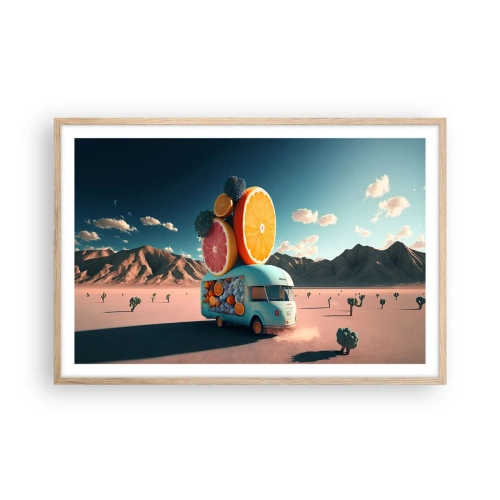 Affiche dans un chêne clair - Poster - Le goût des vacances - 91x61 cm