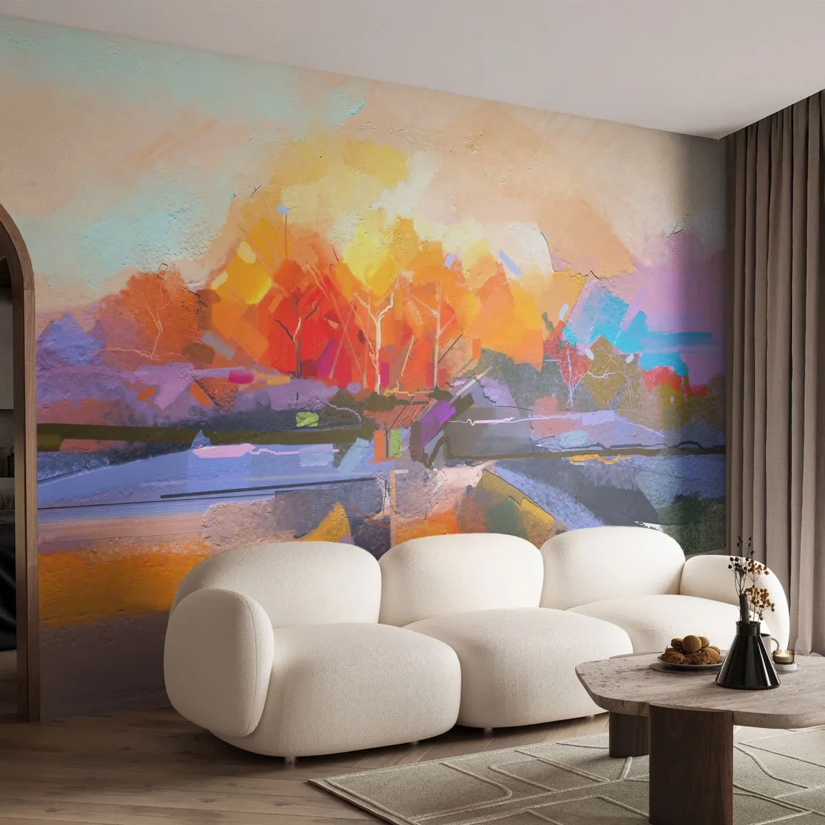 Papier Peint Photo Standard Eco - L'automne est arrivé - Paysage, Morceau, Nature - 400x280 cm