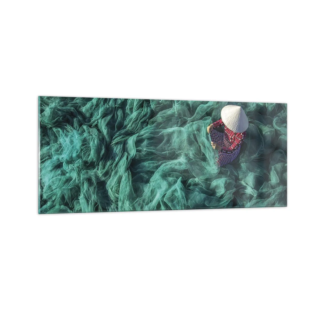 Impression sur verre - Image sur verre - Dans une mer de filet - 100x40 cm
