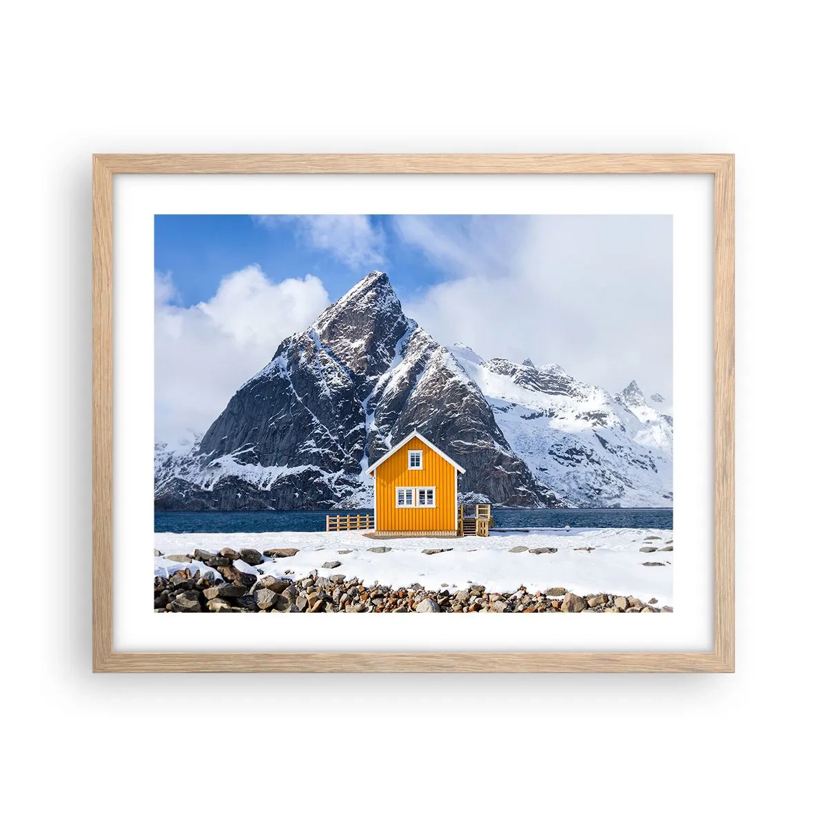 Affiche dans un chêne clair - Poster - Vacances scandinaves - 50x40 cm