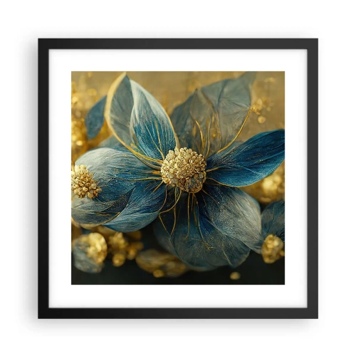 Affiche dans un cadre noir - Poster - Fleurir avec de l'or - 40x40 cm