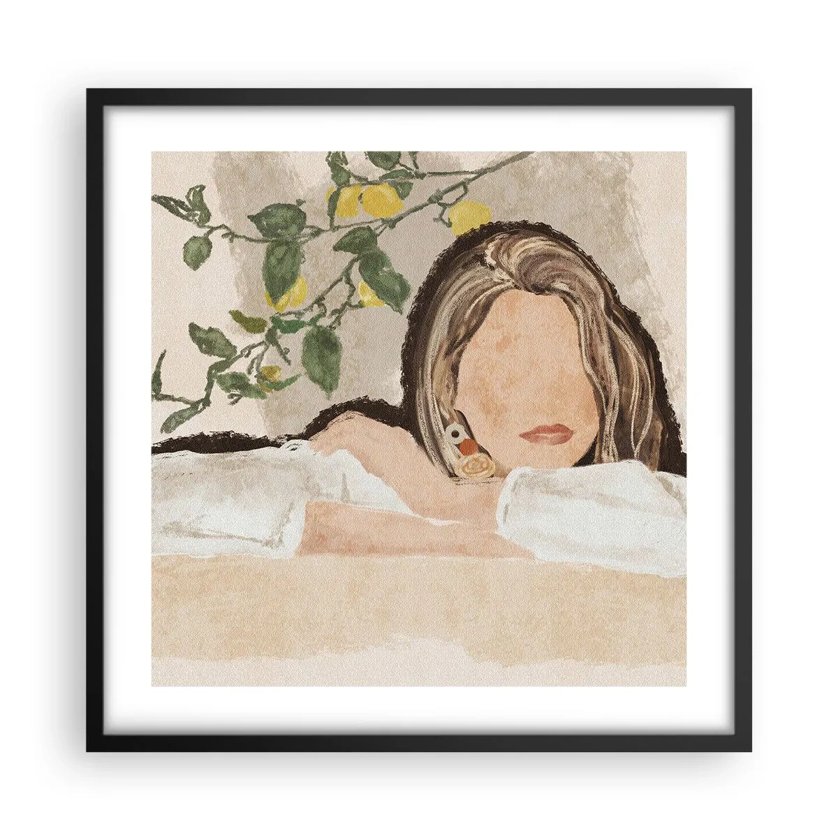 Affiche dans un cadre noir - Poster - La beauté du sud - 50x50 cm