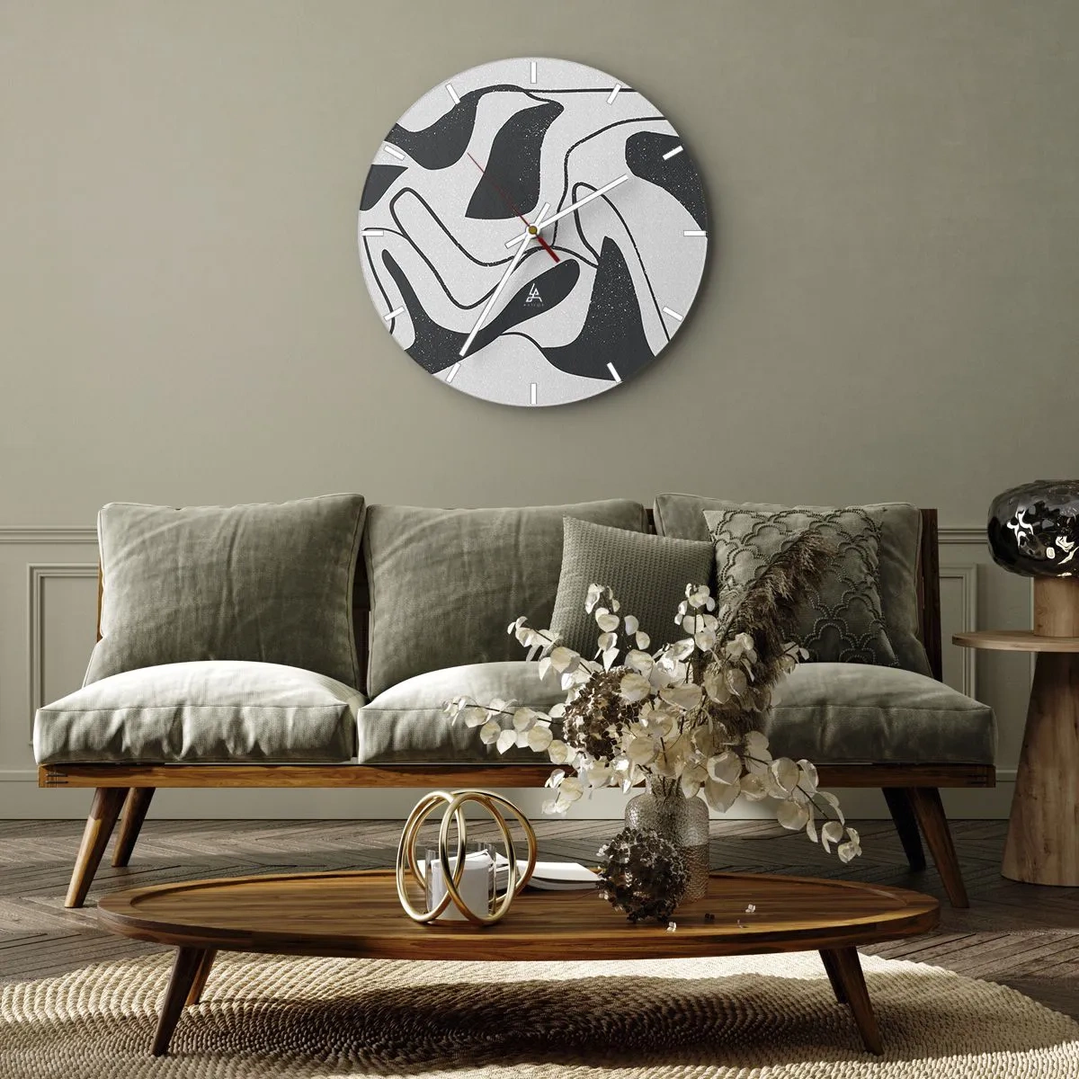 Horloge murale - Pendule murale - Amusement de labyrinthe abstrait - 30x30 cm