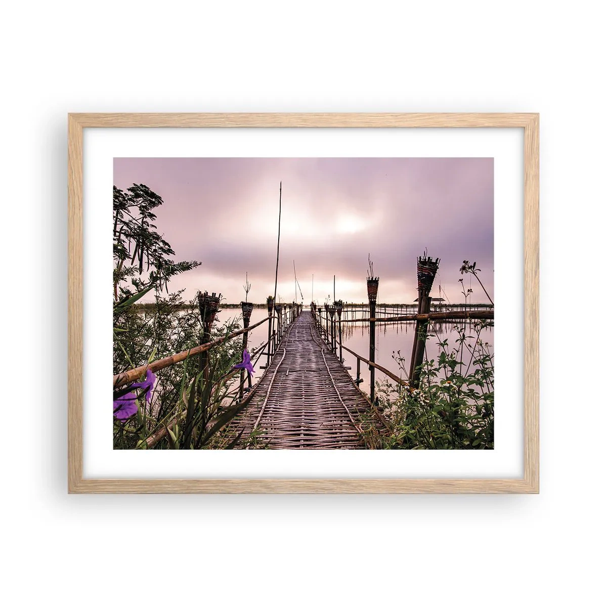 Affiche dans un chêne clair - Poster - Le silence et le calme d'Asie - 50x40 cm