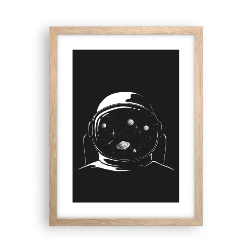 Affiche dans un chêne clair - Poster - Sympa la vue - 30x40 cm