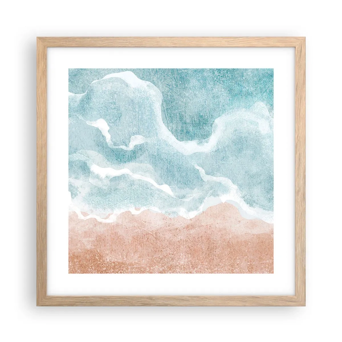 Affiche dans un chêne clair - Poster - Abstraction du nuage - 40x40 cm