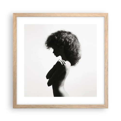 Affiche dans un chêne clair - Poster - Comme une fleur au bout d'une fine tige - 40x40 cm