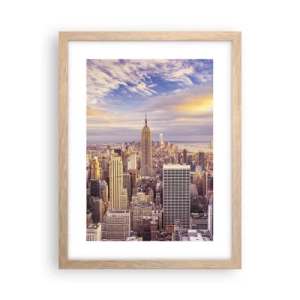 Affiche dans un chêne clair - Poster - Atteindre les nuages ​​eux-mêmes - 30x40 cm