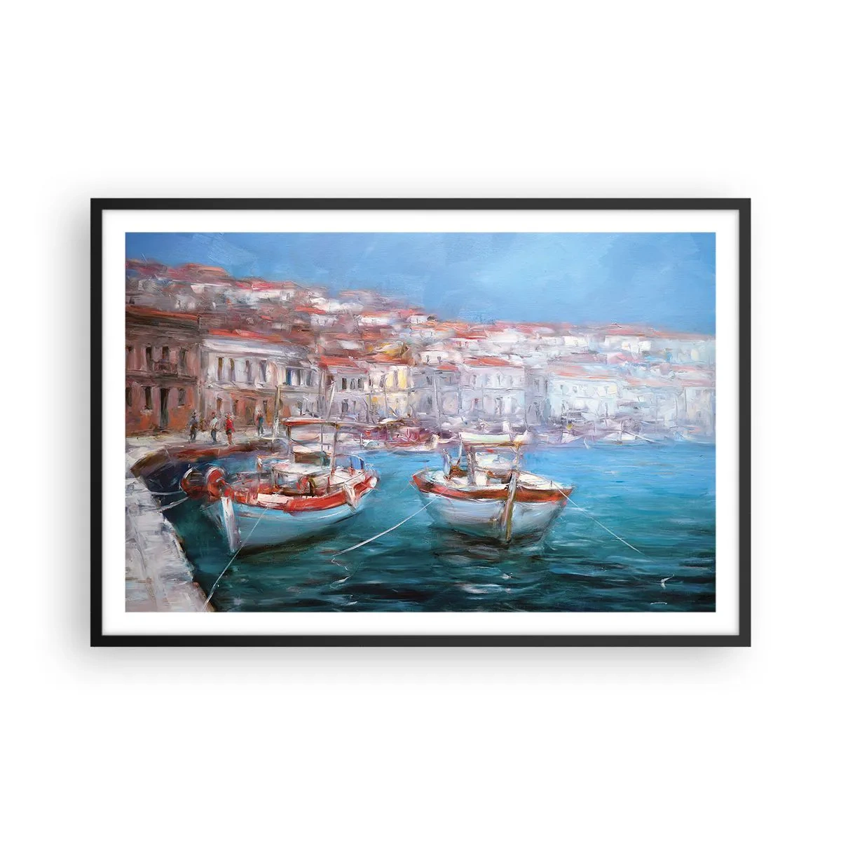 Affiche dans un cadre noir - Poster - Baie italienne - 91x61 cm