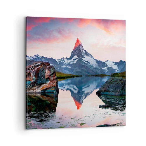 Impression sur toile - Image sur toile - Le coeur des montagnes est chaud - 60x60 cm