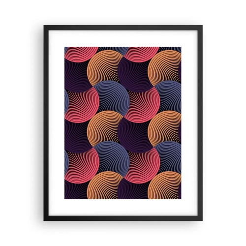 Affiche dans un cadre noir - Poster - Dans un rythme circulaire - 40x50 cm