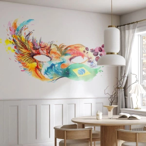 Papier peint sur mesure Autocollant Deluxe - Le Brésil accueille la samba - Capot, Carnaval, Abstraction