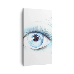 Impression sur toile - Image sur toile - Plongez-vous dans le bleu du regard - 45x80 cm