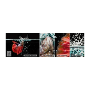 Échantillon de Papier Peint Premium Canvas - Vous avez trois vœux - Abstraction, Aquarium, Poisson - 100x30 cm