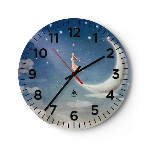 Horloge murale - Pendule murale - Valise bleue - 30x30 cm