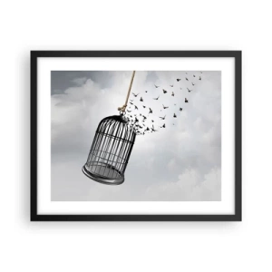 Affiche dans un cadre noir - Poster - Foie...Espoir...Liberté! - 50x40 cm