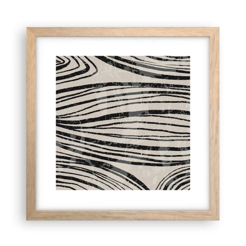 Affiche dans un chêne clair - Poster - Ligne de marécage - 30x30 cm