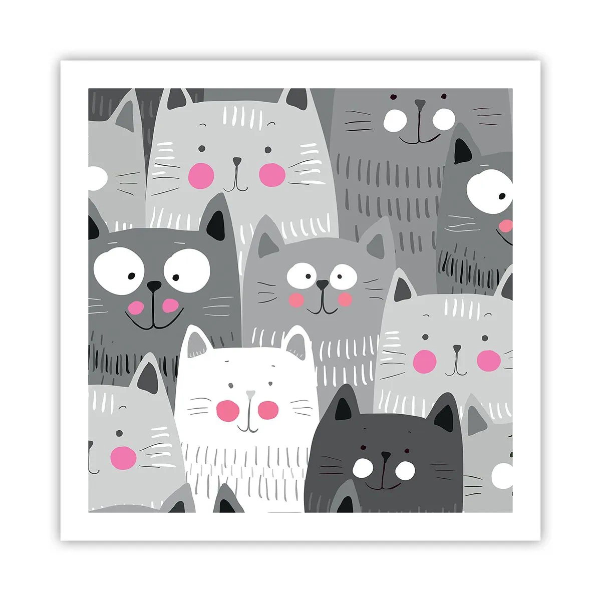 Affiche - Poster - Le monde des chats - 60x60 cm