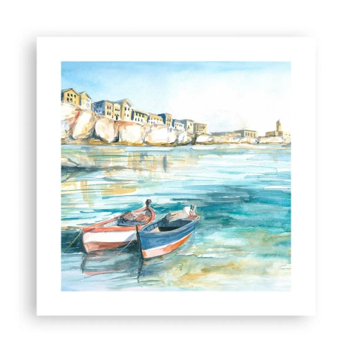 Affiche - Poster - Paysage dans l'azur - 40x40 cm