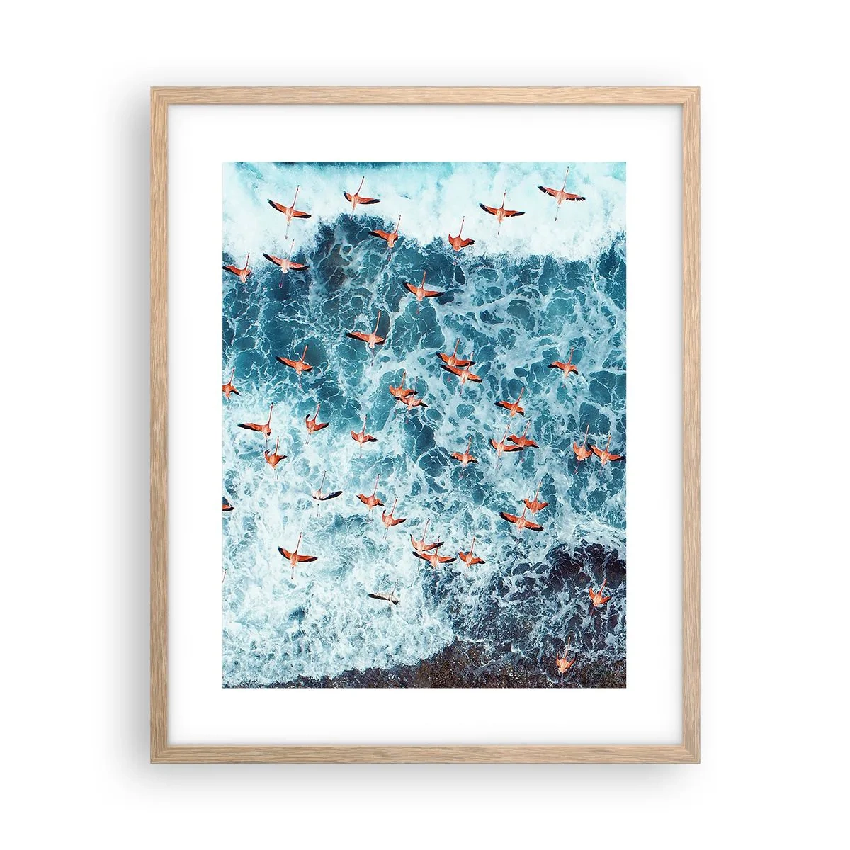 Affiche dans un chêne clair - Poster - Défilé du bord de mer - 40x50 cm