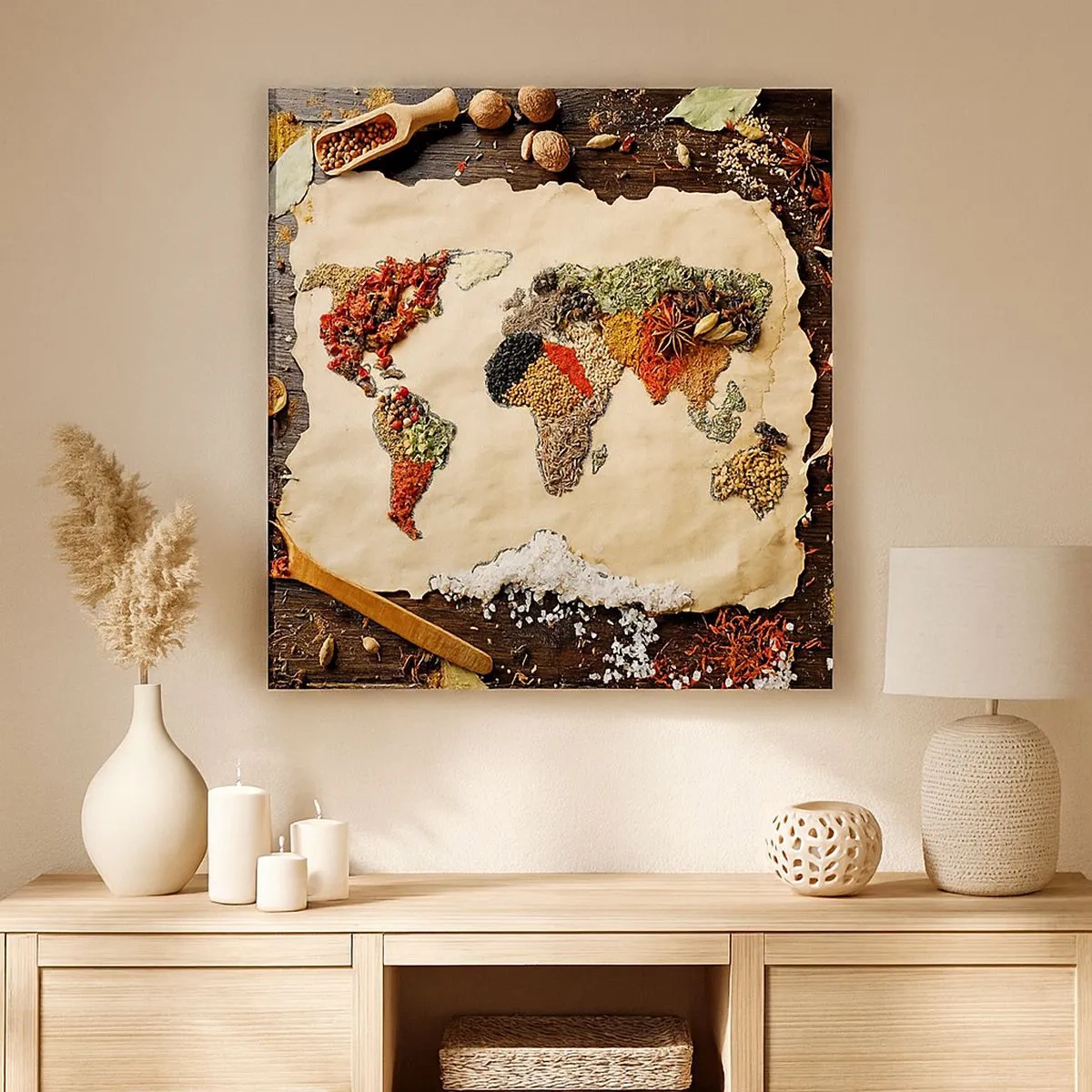 Impression sur toile - Image sur toile - Toutes les saveurs du monde - 30x30 cm