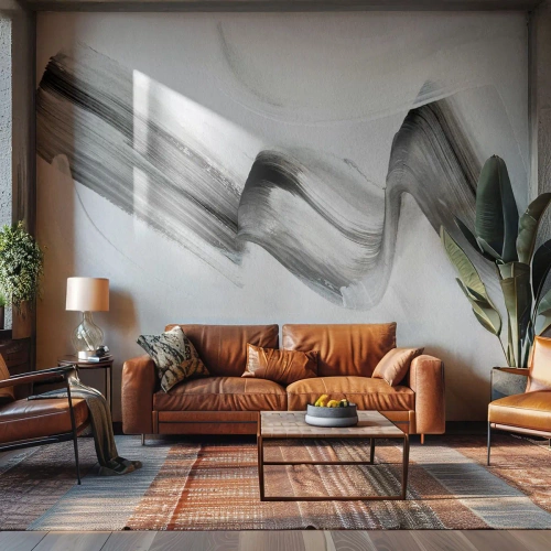 Papier Peint Autocollant Deluxe Sticker - Mine de rien pour s'amuser - Minimalisme, Abstraction, Brosse - 450x315 cm