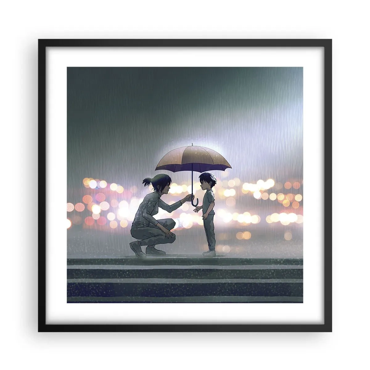 Affiche dans un cadre noir - Poster - Et maintenant, tout va bien - 50x50 cm