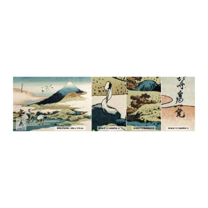 Échantillon de Papier Peint Autocollant Deluxe Sticker - Avec une âme japonnaise - Cigogne, Oiseau, Paysage - 100x30 cm