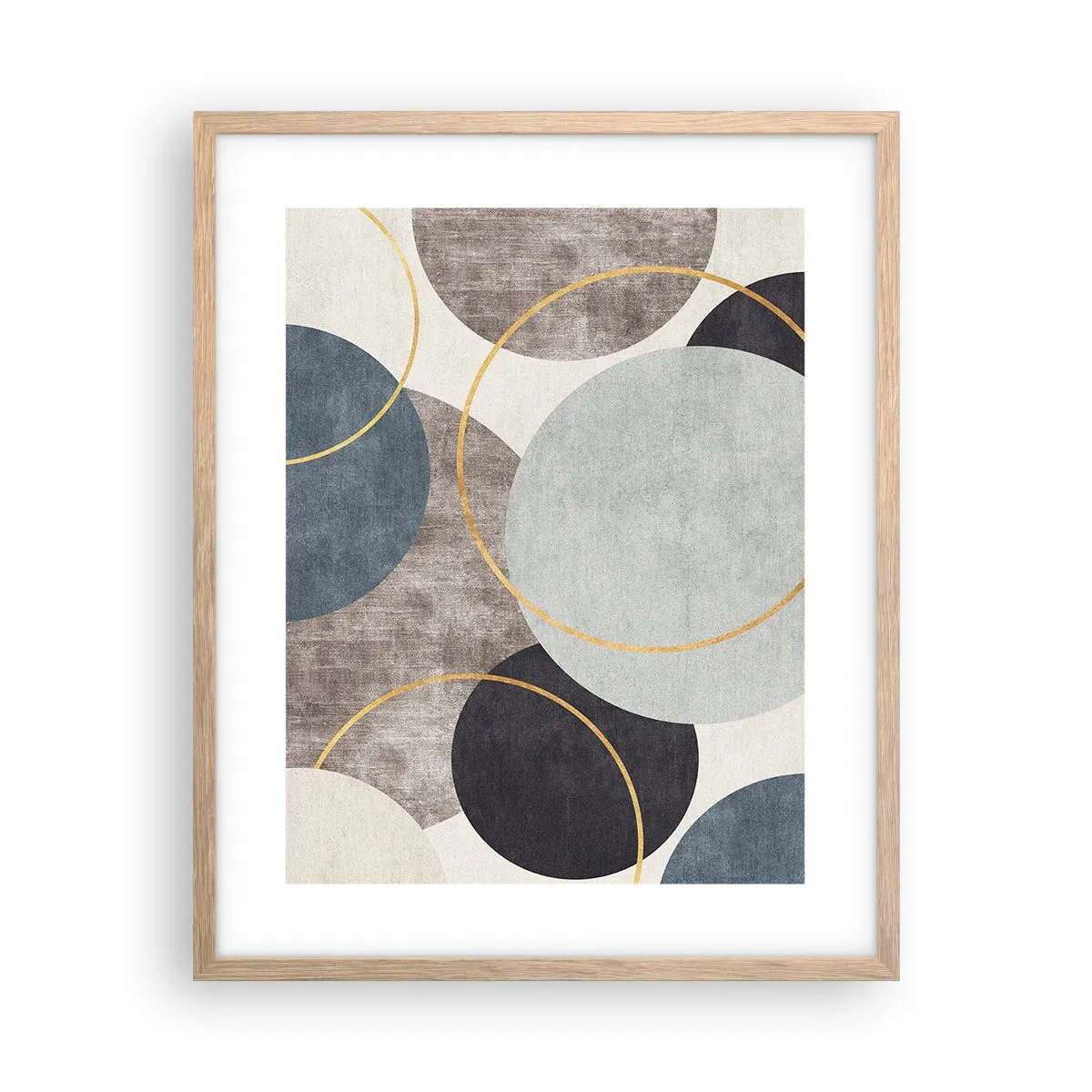 Affiche dans un chêne clair - Poster - Cercles sur cercles - 40x50 cm