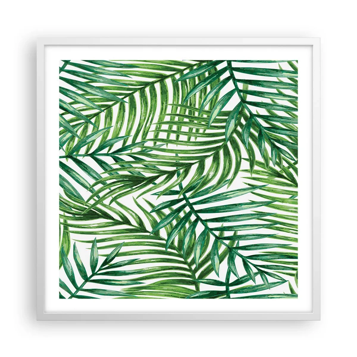 Affiche dans un cadre blanc - Poster - Sous la canopée verte - 60x60 cm