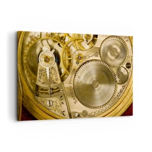 Impression sur toile - Image sur toile - Mécanisme de montre avec engrenages et détails visibles - 100x70cm - Marcher avec son temps - Décoration murale moderne pour le salon et la chambre ARTTOR