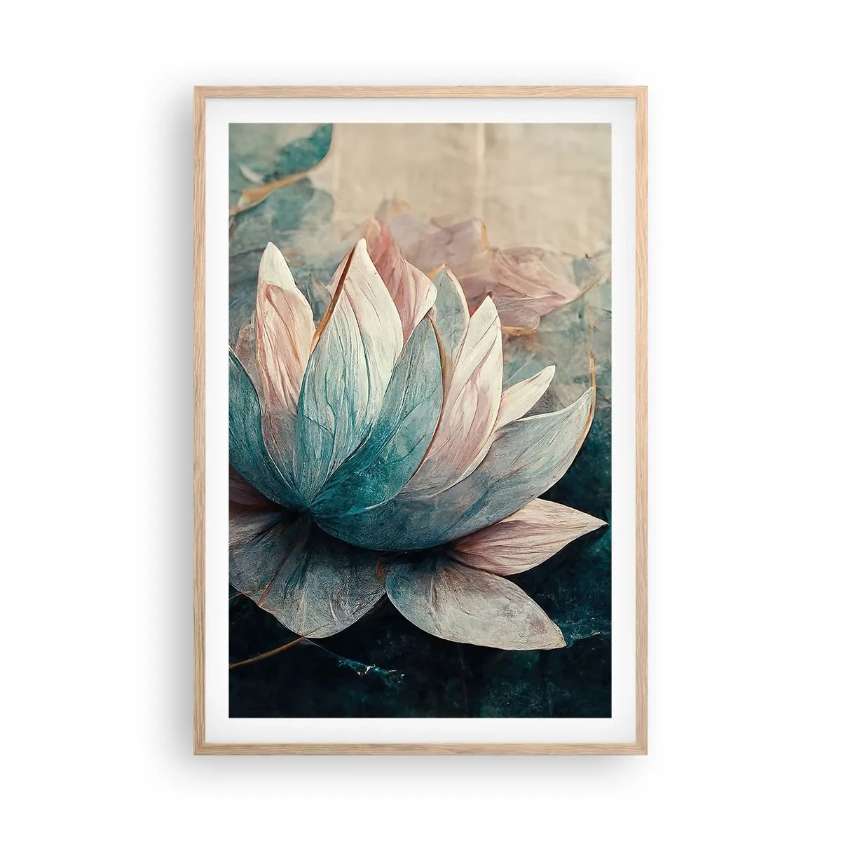 Affiche dans un chêne clair - Poster - Les étoiles du lac - 61x91 cm