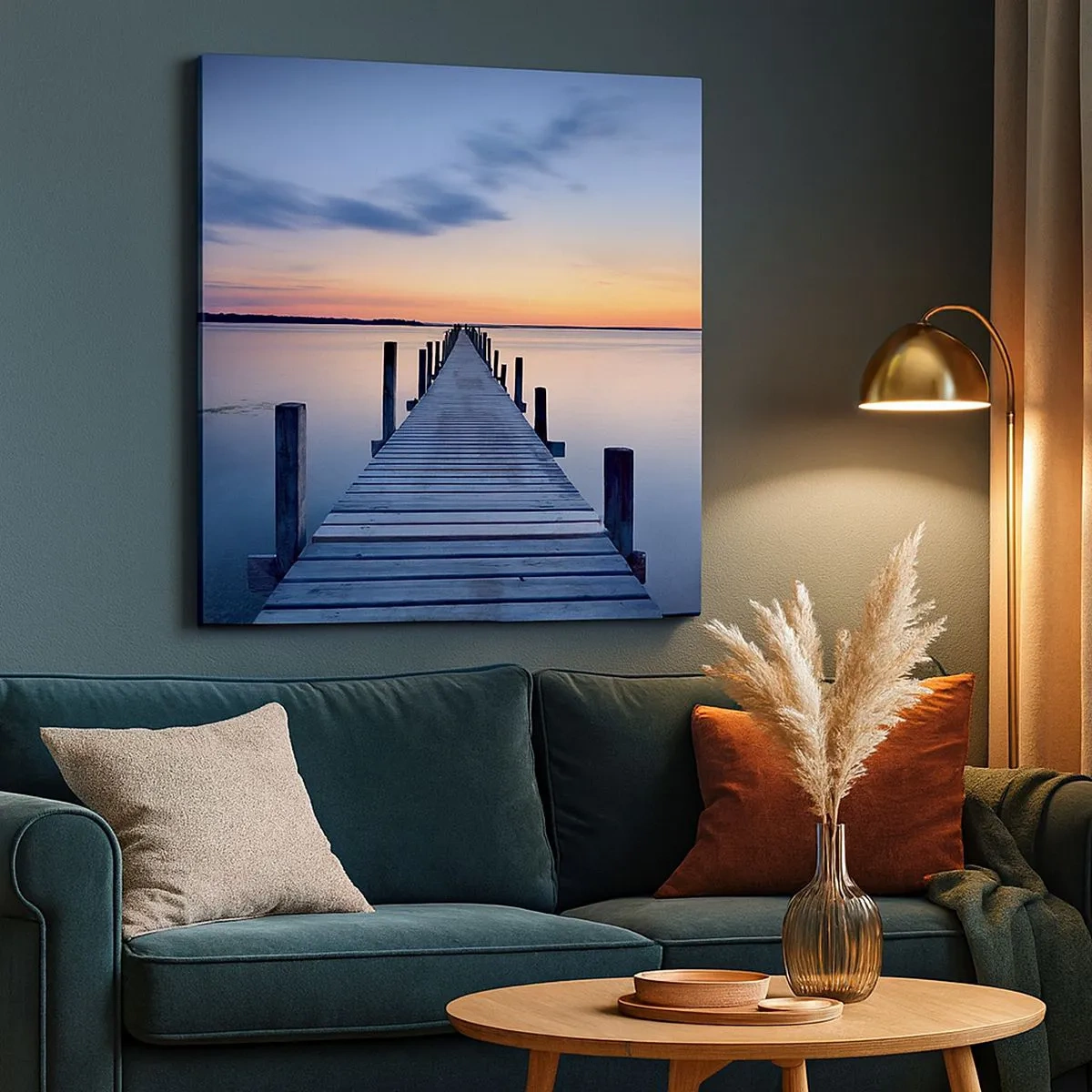 Impression sur toile - Image sur toile - Le calme d'un crépuscule serein - 30x30 cm