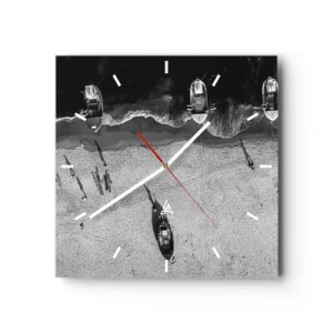 Horloge murale - Pendule murale - Toujours sur le rivage… - 40x40 cm