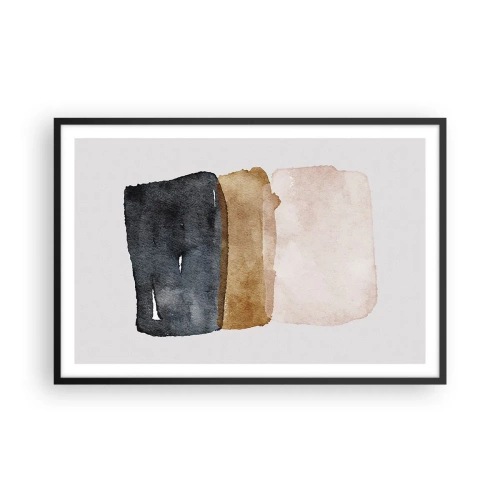 Affiche dans un cadre noir - Poster - Composition de couleurs de la terre - 91x61 cm