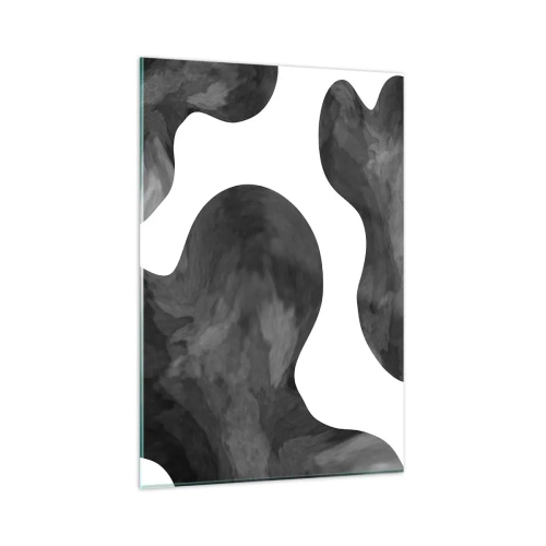Impression sur verre - Image sur verre - Motif abstrait dans les tons de gris et de blanc - 80x120cm - La route du lait - Décoration murale moderne pour le salon et la chambre ARTTOR