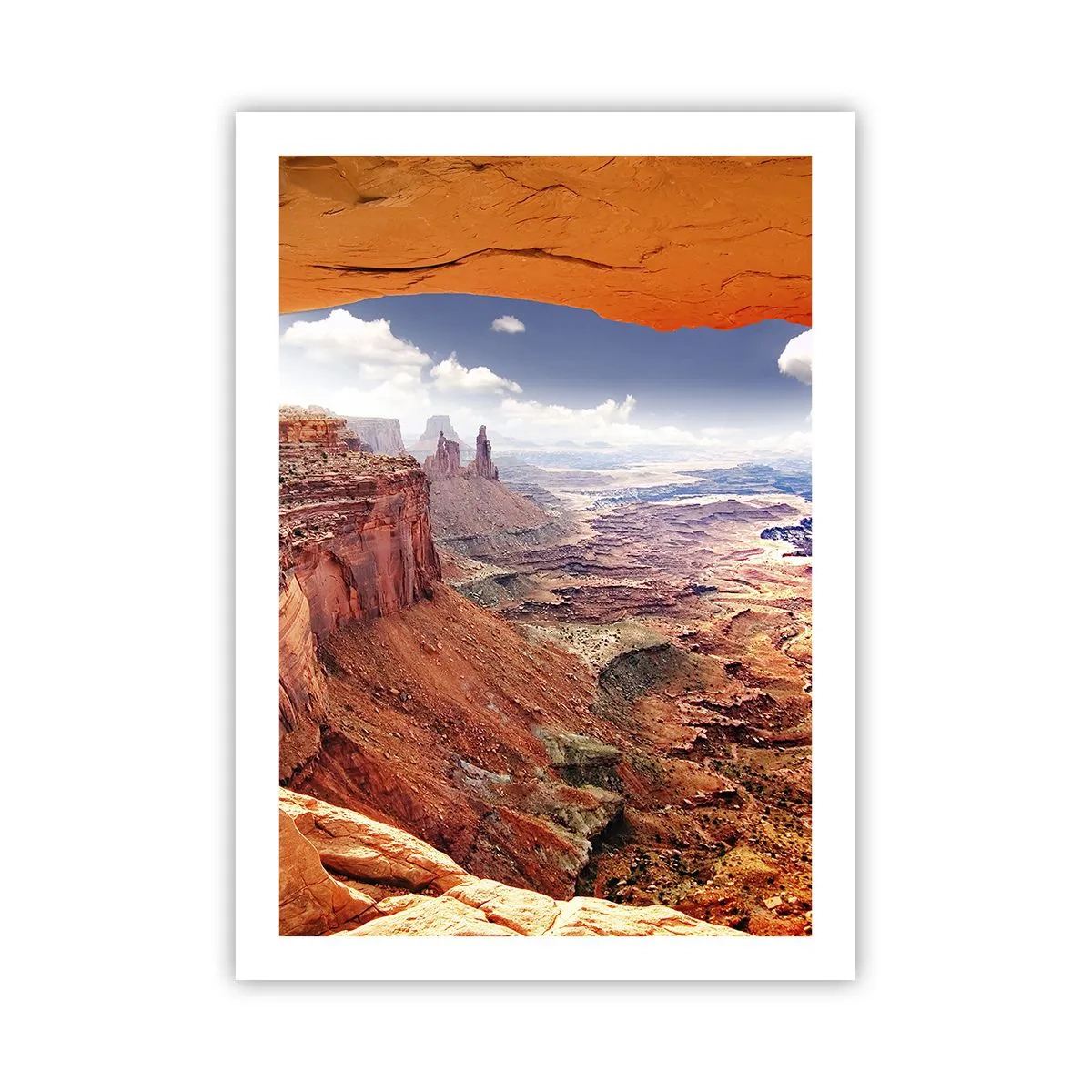 Affiche - Poster - Vue du canyon avec des roches rouges et un ciel bleu - 50x70cm - Sculpté par la nature elle-même - Décoration murale moderne pour le salon et la chambre ARTTOR