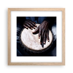 Affiche dans un chêne clair - Poster - Vis à son rythme - 30x30 cm