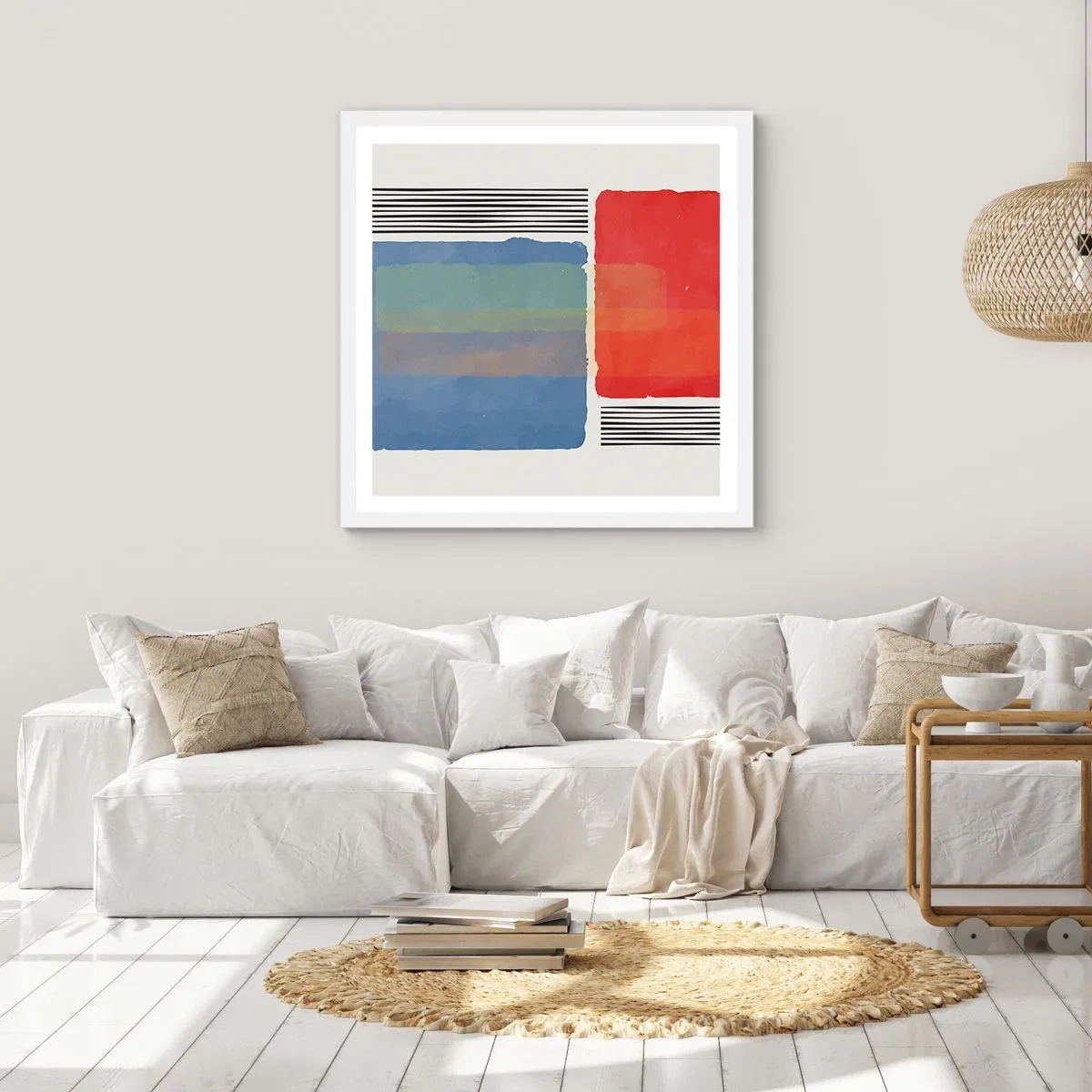 Affiche dans un cadre blanc - Poster - Esprit et lettre de la géométrie - 60x60 cm