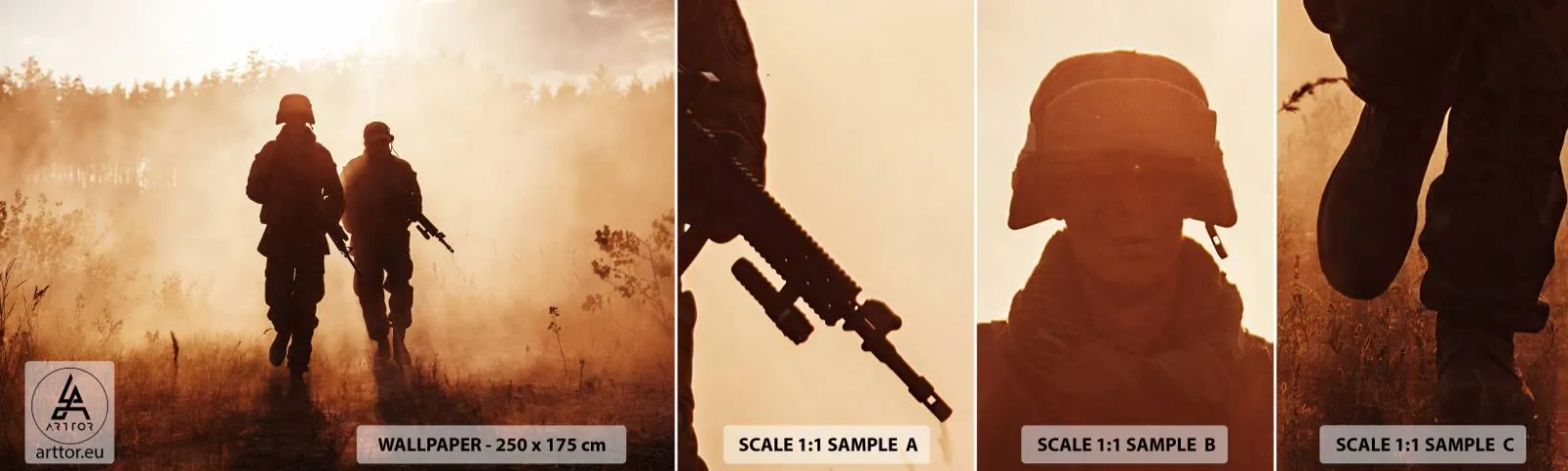 Échantillon de Papier Peint Autocollant Deluxe Sticker - Call of Duty - Soldat, Fusil, Militaire - 100x30 cm